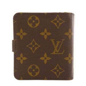 Louis Vuitton Canvas Zip Compact Monogram Wallet fold Bi